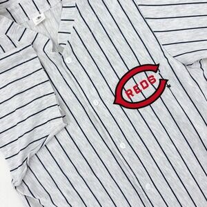 Success Brands Cincinnati Reds Baseball Jersey Adult S Gray Pinstripe Excellent